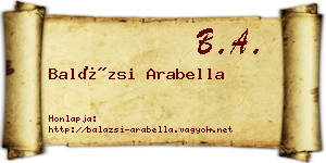 Balázsi Arabella névjegykártya